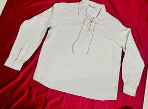 Size XXL Off-White Waffle Regular Fit Full Sleeves