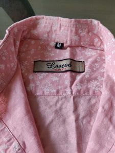 Peach Coloured Pure Cotton Shirt For Men