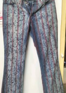 Striped Denim Jeans