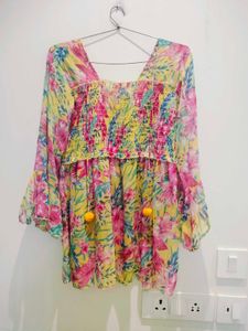 Floral Print Top With Tag