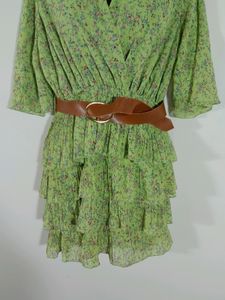 Fluorescent Green Printed Dress (Women&#39;s)