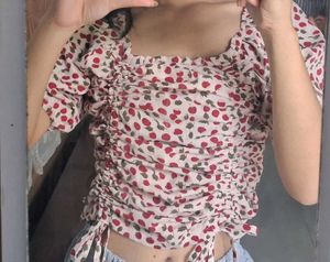 Floral Cinched Crop Top