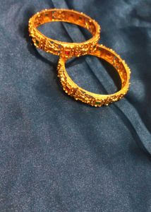 Ornate Gold-toned Bangle Set