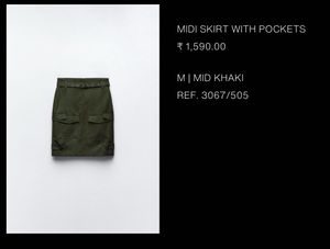 ZARA size M Khaki Cargo Skirt