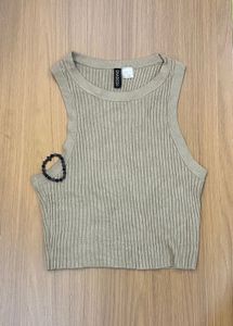 New H&amp;M Nude Ribbed Top