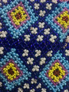 Blue Velvet Bead Embroidered Potli Bag