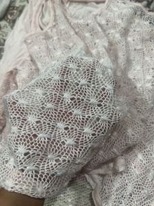 Baby pink net top (new…without lining)