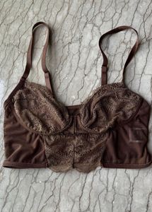 Brown Lace Corset Top