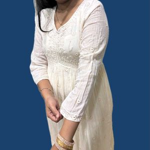 Elegant Off White Ethnic Gown