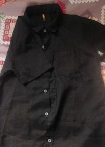 Black Short Sleeve Casual Shirt