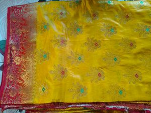 Yellow Banarasi Style Saree