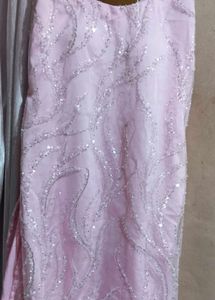 Pink Silk Net Kurti