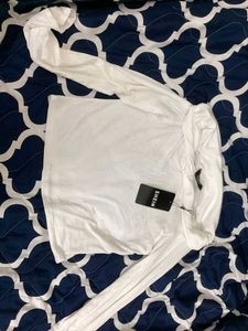 Shein Off-Shoulder Long Sleeve white Top