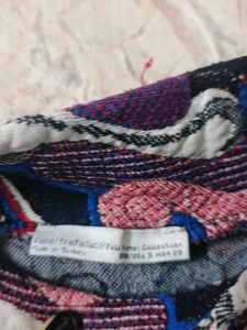 Patterned Mock Neck Top