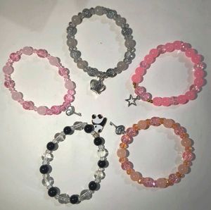 Beaded Charm Bracelets - Set of 5