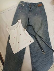 Y2k Baggy Embellished  Jeans