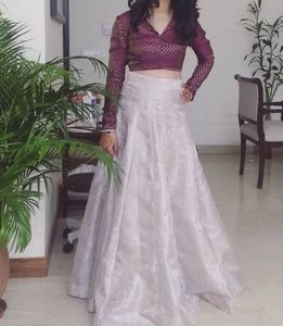 Crop brocade blouse for skirt