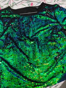 Electric Green Sequin Top