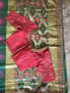 Multi Colour Saree With Heavy Border And Blouse