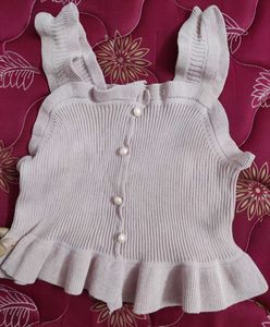 Cute Ruffle Trim Knit Top