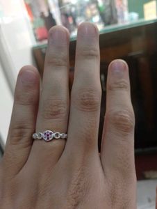 Pink Diamond Ring Pure Silver