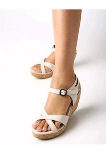 Strappy Wedges With Buckle Closure