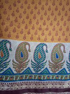 Mustard Polysilk Saree