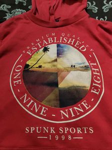 Red Sleeveless Hoodie