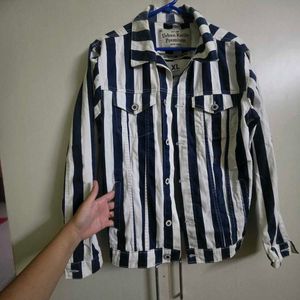 Stylish Striped Denim Jacket Powerlook