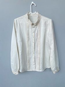 Laced Shirt Style Korean Top