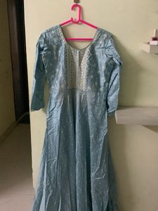 Beautiful Pastel Blue Anarkali Set.