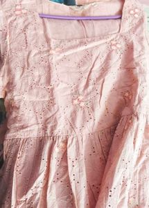 Gorgeous Peachy Frock Kurti🥰