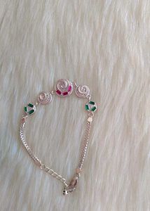 Pure Silver Elegant Gemstone Bracelet