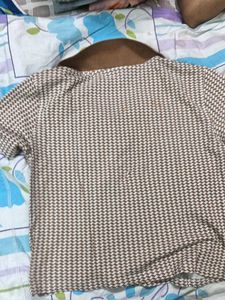 Houndstooth Print Polo Shirt