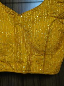 Yellow Embellished Padded Blouse