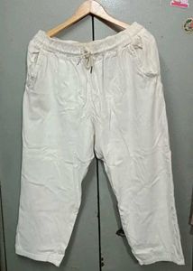 Off White Wide Leg Relaxed Fit Pants Unisex