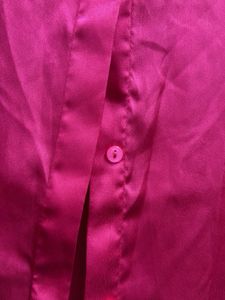 Cover Story Satin Fuchsia Pink Shirt (Medium)
