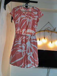 Super Cool Peach And White Dress