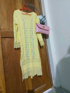 Beautiful Yellow Kurti. It Has Dupatta Too