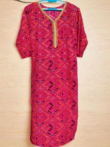 Pink Printed Kurta