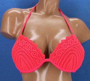 Crochet Bikini Top - Coral