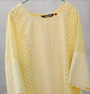 Yellow Embroidered Kurta