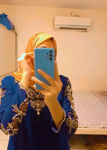 Blue Handwark Georgette Kurti With Dohti Salvar