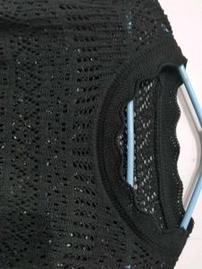 Black Crochet Knit Top