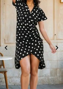 Chic Polka Dot Wrap Dress