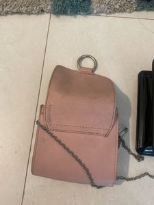 Quilted Mini Bag combo of two pink and black