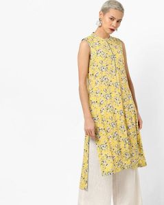 Yellow Floral  Daily Kurta