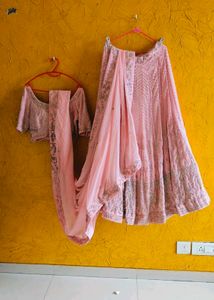 Pink Lehenga set heavy flair