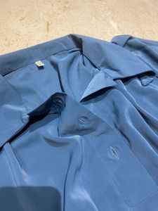 blue satin crop top
