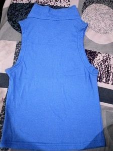 Blue Ribbed Tank Top